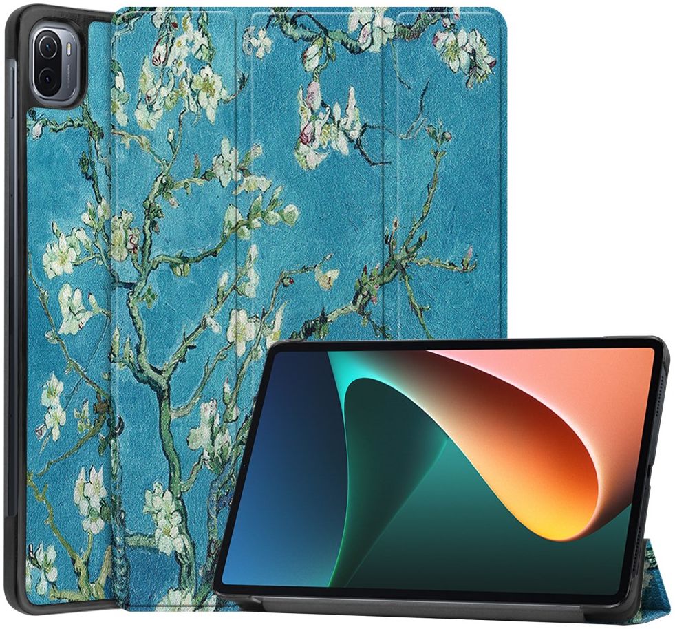 Xiaomi Pad 5 Hoes Tri-Fold Book Case met Flower Print afbeelding 1