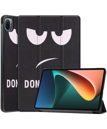 Xiaomi Pad 5 Hoes Tri-Fold Book Case met Don't Touch Print Hoesjes