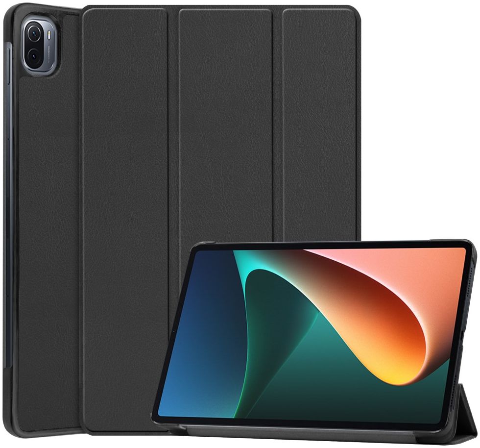 Xiaomi Pad 5 Hoes Tri-Fold Book Case met Sleep/Wake Zwart afbeelding 1