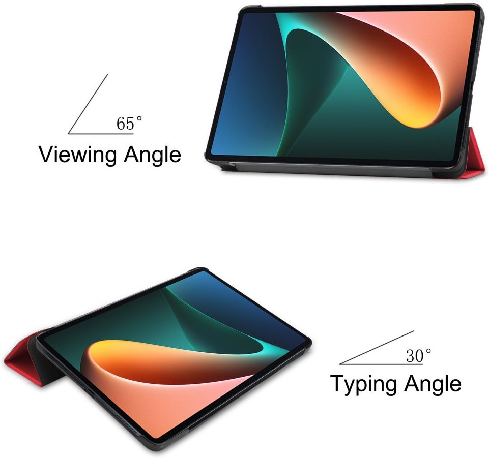 Xiaomi Pad 5 Hoes Tri-Fold Book Case met Sleep/Wake Rood afbeelding 5