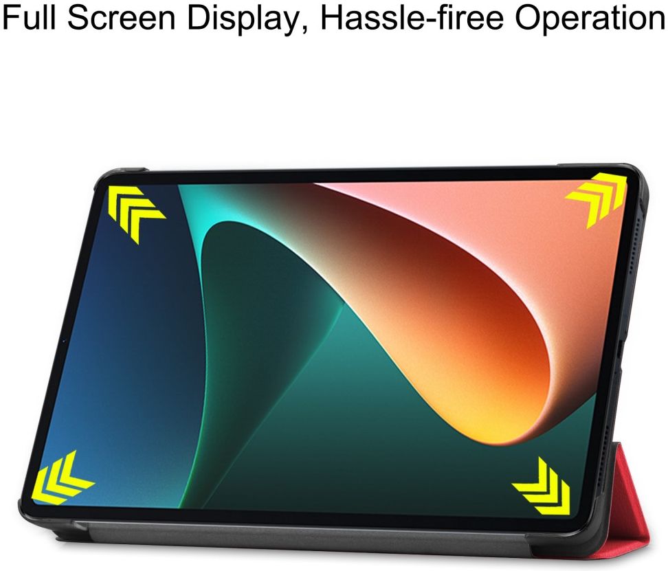 Xiaomi Pad 5 Hoes Tri-Fold Book Case met Sleep/Wake Rood afbeelding 6