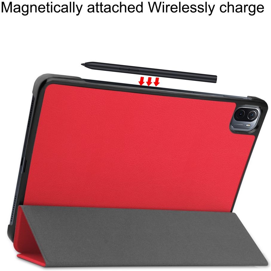 Xiaomi Pad 5 Hoes Tri-Fold Book Case met Sleep/Wake Rood afbeelding 7