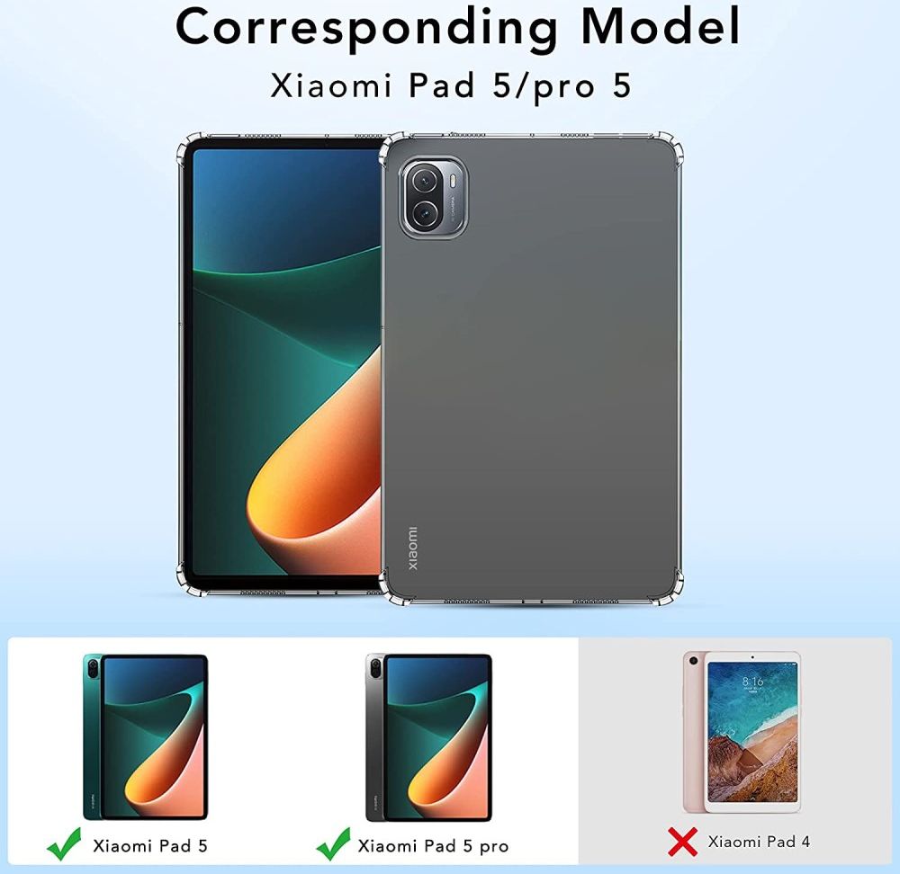 Xiaomi Pad 5 Hoes Schokbestendig Flexibel TPU Back Cover Transparant afbeelding 7