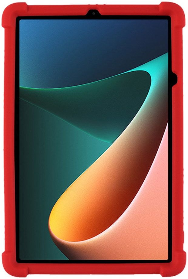 Xiaomi Pad 5 Kinder Tablethoes Siliconen Kickstand Back Cover Rood afbeelding 3
