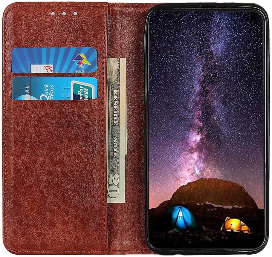 Xiaomi Poco F4 GT Hoesje Portemonnee Book Case Kunstleer Bruin afbeelding 1