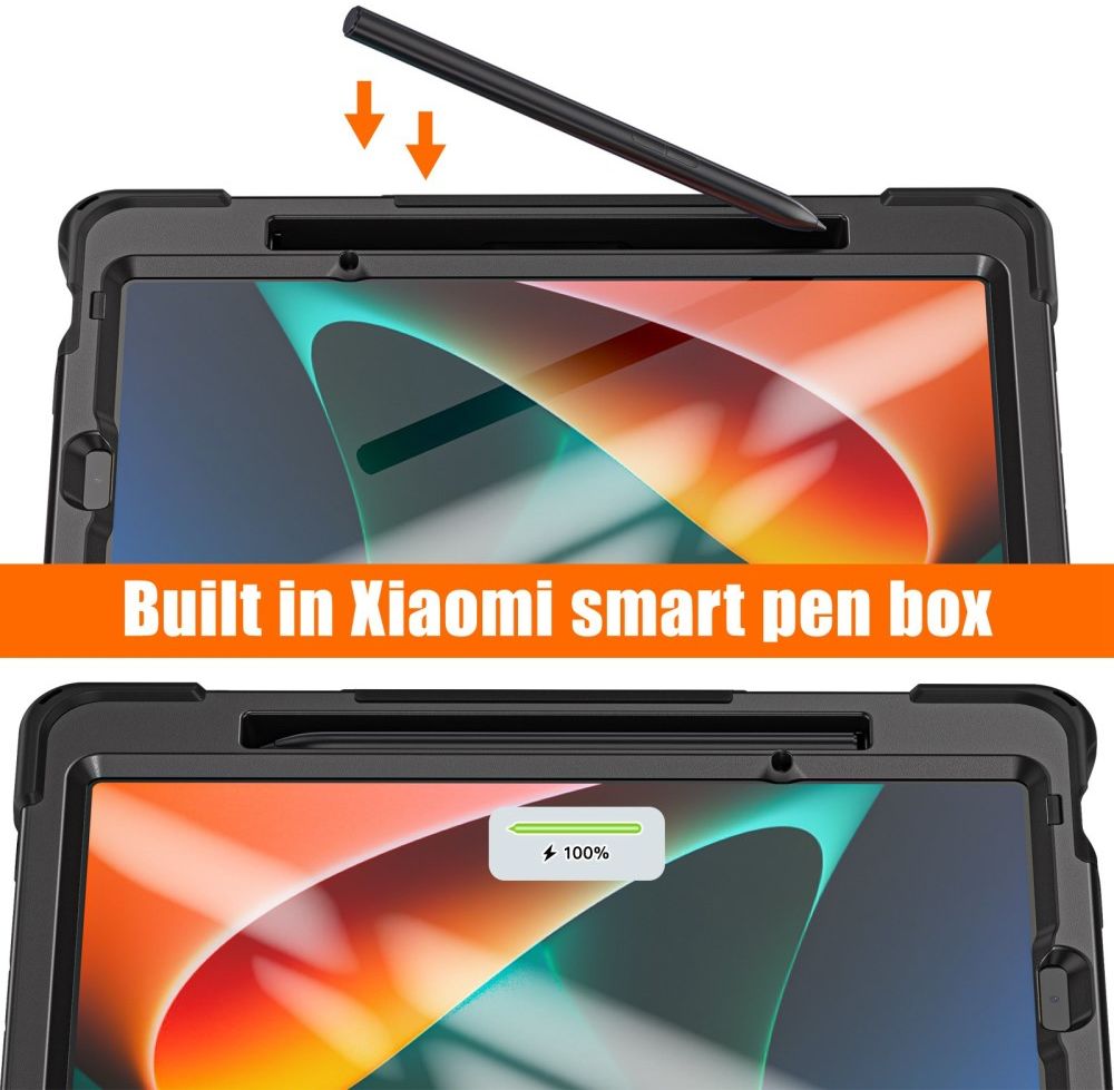 Xiaomi Pad 5 Hoes 360 Graden Kickstand Back Cover met Handstrap Zwart afbeelding 11