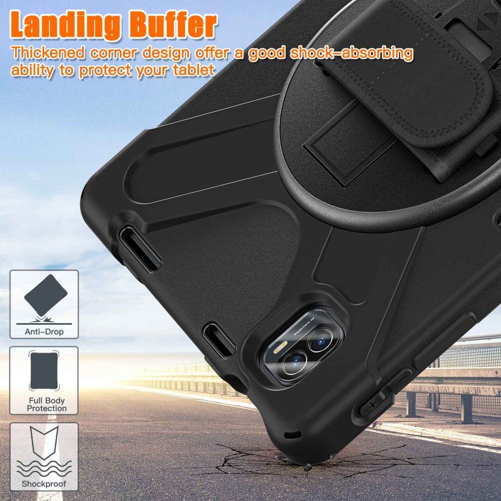 Xiaomi Pad 5 Hoes 360 Graden Kickstand Back Cover met Handstrap Zwart afbeelding 6