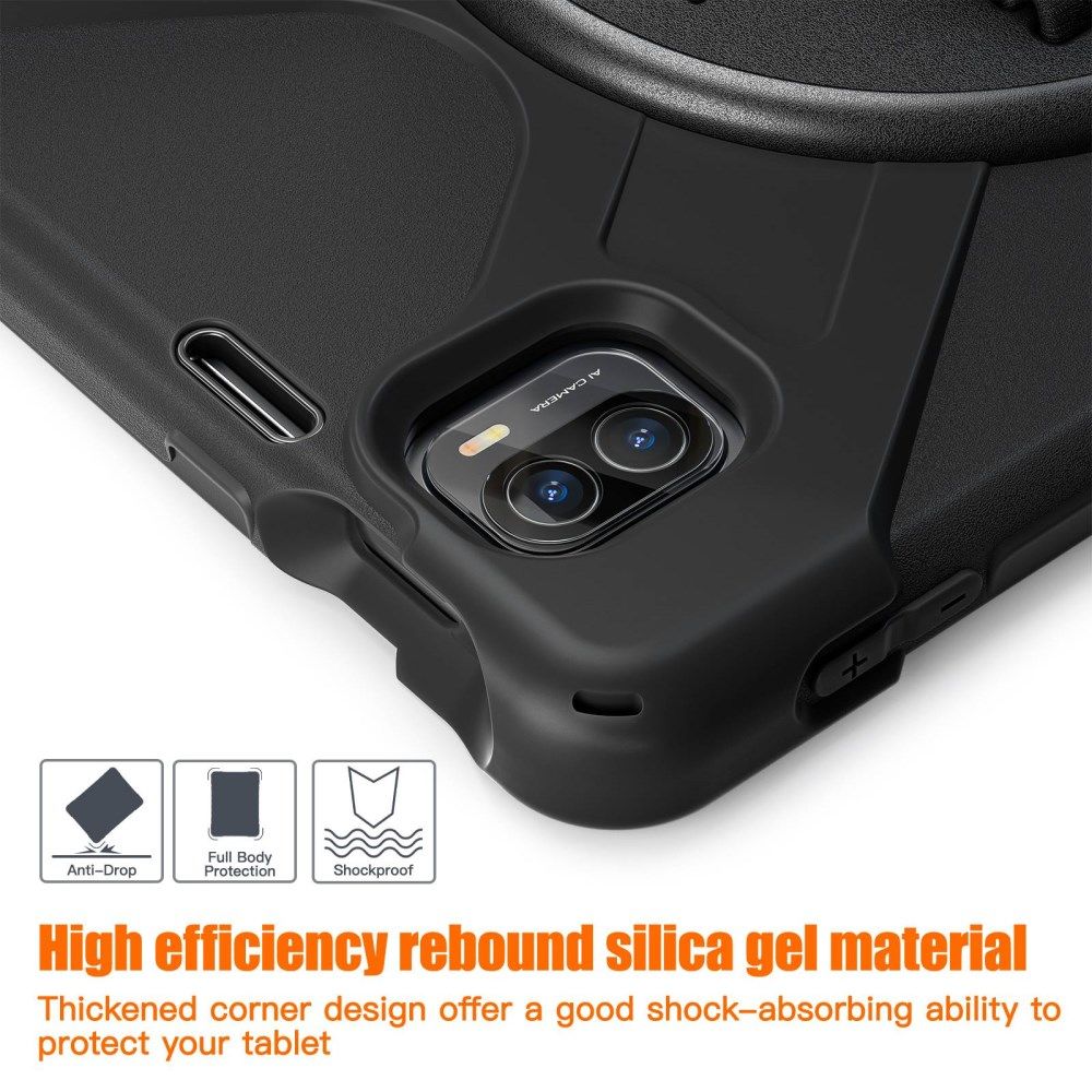 Xiaomi Pad 5 Hoes 360 Graden Kickstand Back Cover met Handstrap Zwart afbeelding 7