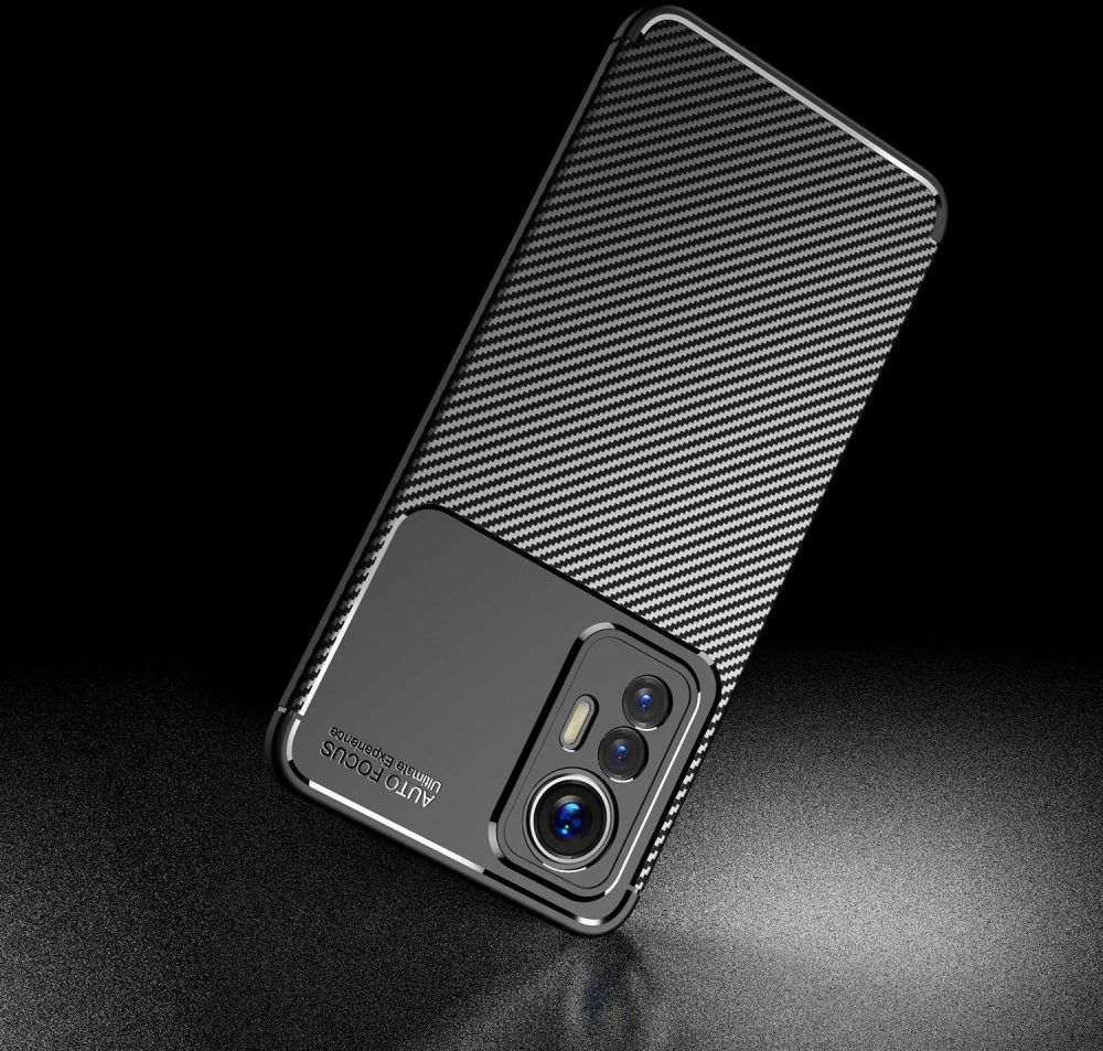 Xiaomi 12 Lite Hoesje Siliconen Carbon TPU Back Cover Zwart afbeelding 11