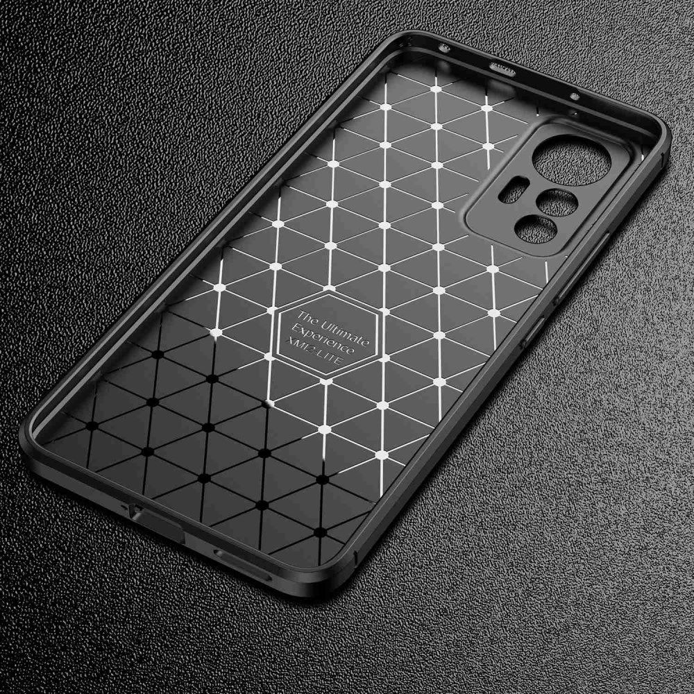 Xiaomi 12 Lite Hoesje Siliconen Carbon TPU Back Cover Zwart afbeelding 10
