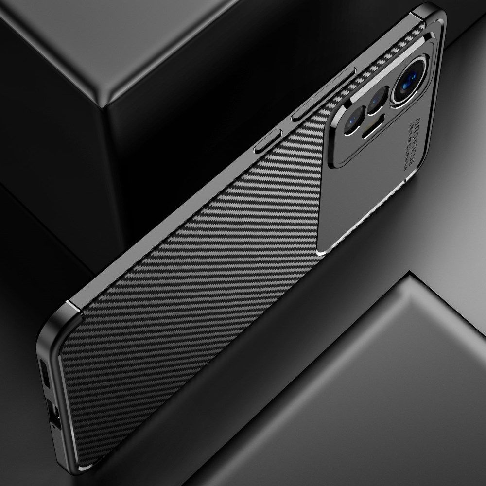 Xiaomi 12 Lite Hoesje Siliconen Carbon TPU Back Cover Blauw afbeelding 9