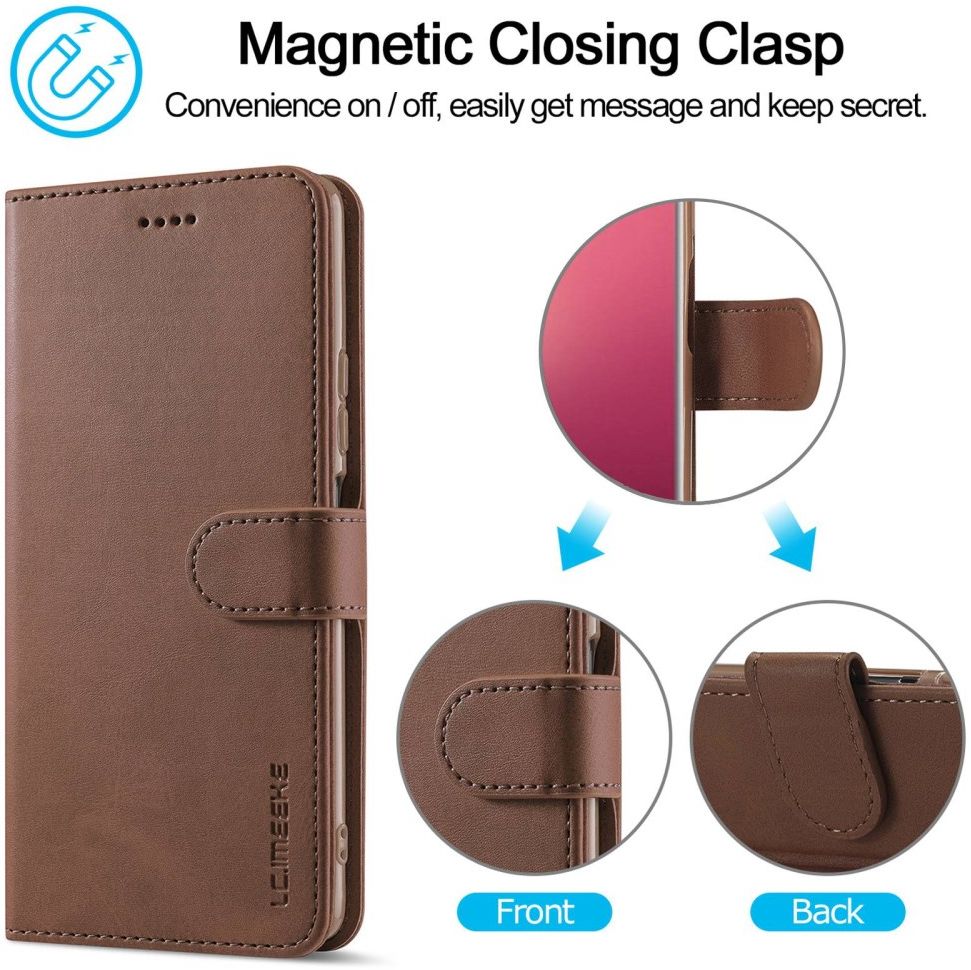 LC.IMEEKE Xiaomi 12 Lite Hoesje Portemonnee Book Case Bruin afbeelding 10