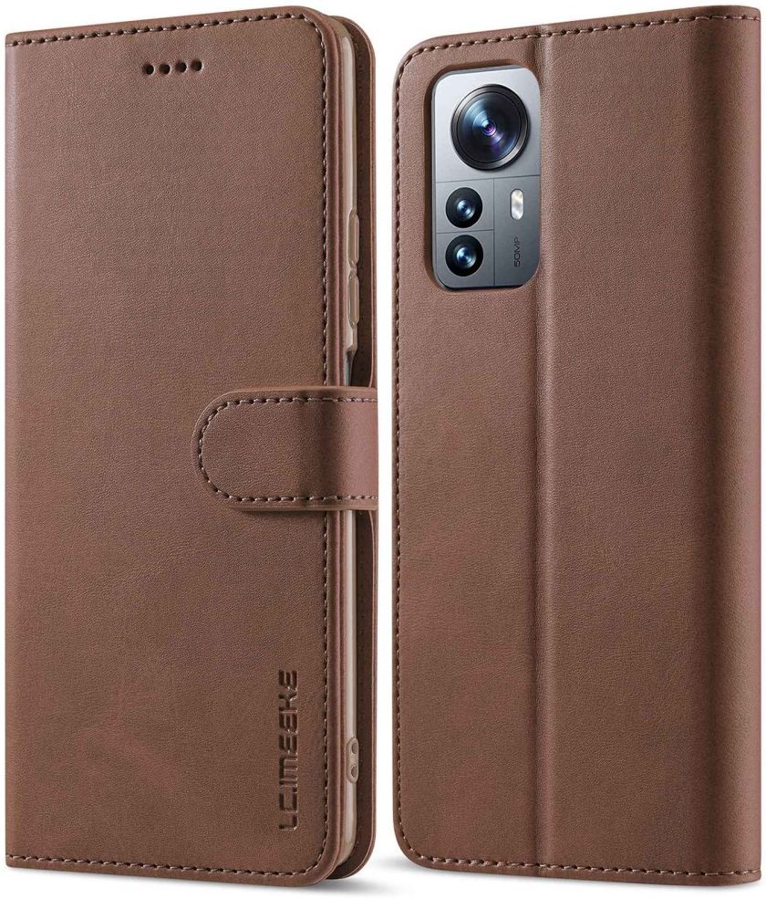 LC.IMEEKE Xiaomi 12 Lite Hoesje Portemonnee Book Case Bruin afbeelding 4
