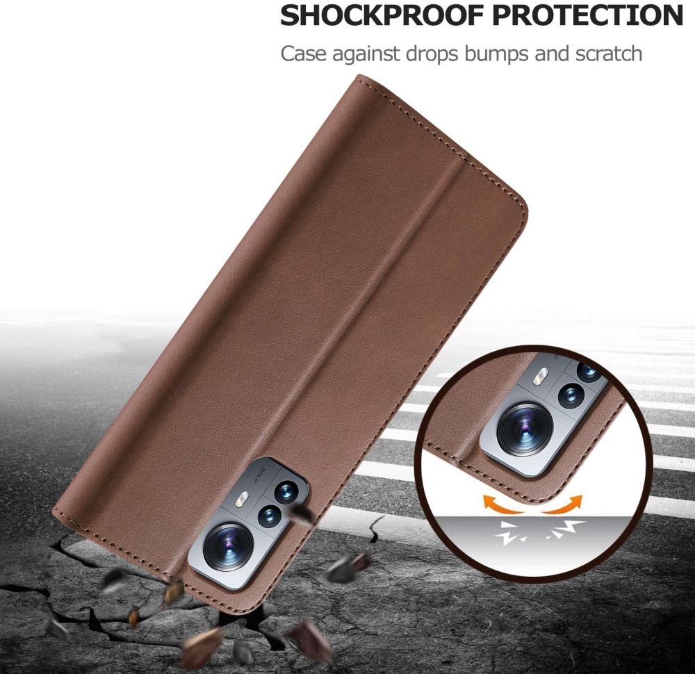 LC.IMEEKE Xiaomi 12 Lite Hoesje Portemonnee Book Case Bruin afbeelding 5