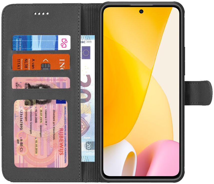 LC.IMEEKE Xiaomi 12 Lite Hoesje Portemonnee Book Case Zwart afbeelding 1