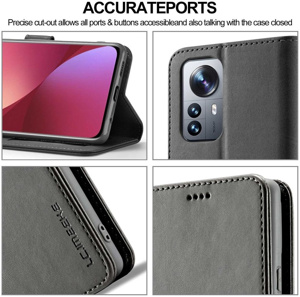 LC.IMEEKE Xiaomi 12 Lite Hoesje Portemonnee Book Case Zwart afbeelding 9