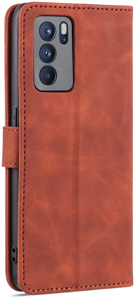 AZNS Oppo Reno 6 5G Hoesje Portemonnee Book Case Kunstleer Bruin afbeelding 8