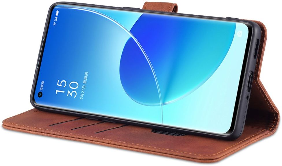 AZNS Oppo Reno 6 5G Hoesje Portemonnee Book Case Kunstleer Zwart afbeelding 6