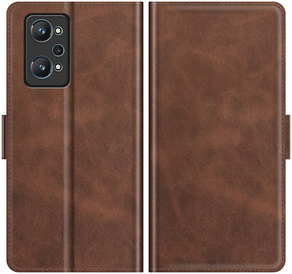 Realme GT 2 Hoesje Portemonnee Book Case Kunstleer Bruin afbeelding 2