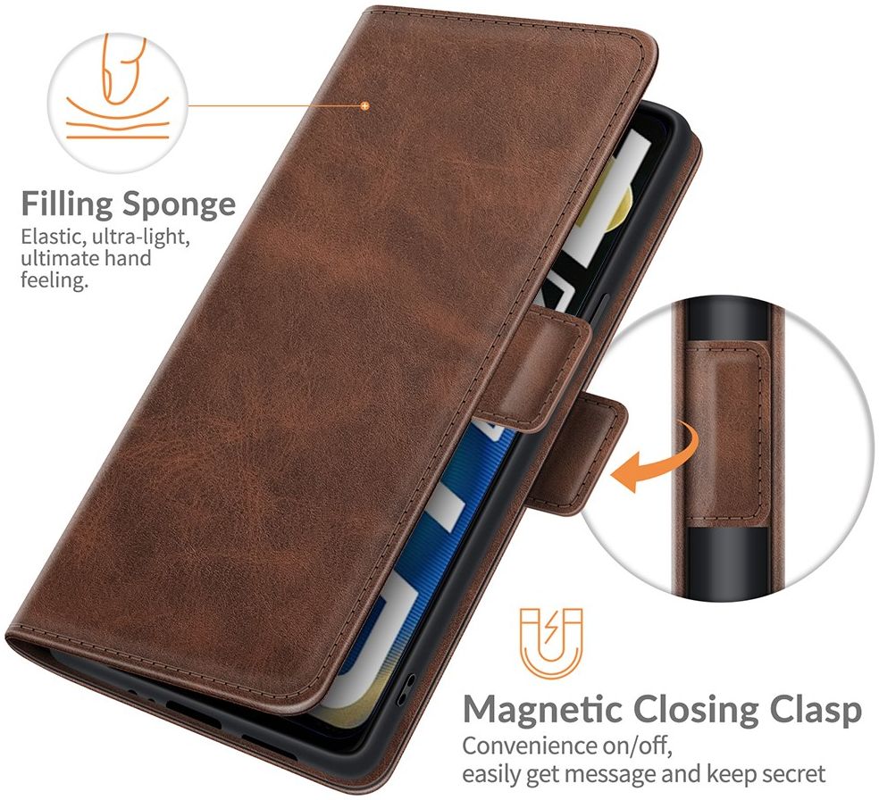 Realme GT 2 Hoesje Portemonnee Book Case Kunstleer Bruin afbeelding 3