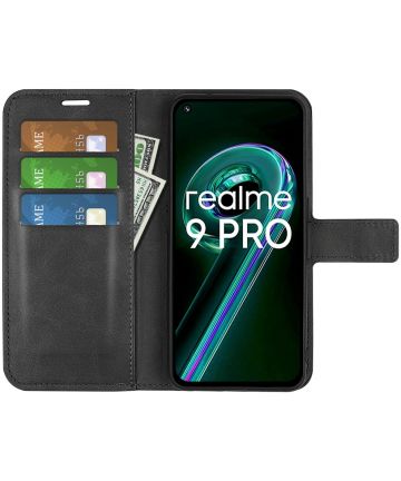 Realme 9 Pro/OnePlus Nord CE 2 Lite Hoesje Wallet Book Case Zwart Hoesjes