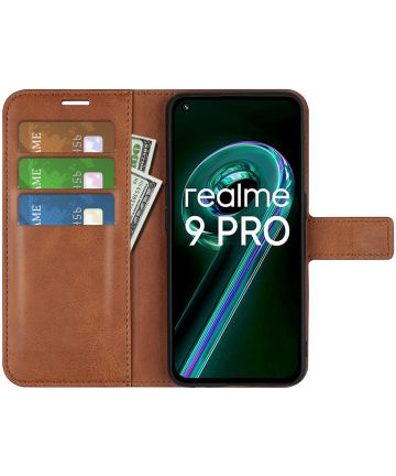 Realme 9 Pro/OnePlus Nord CE 2 Lite Hoesje Wallet Book Case Bruin Hoesjes
