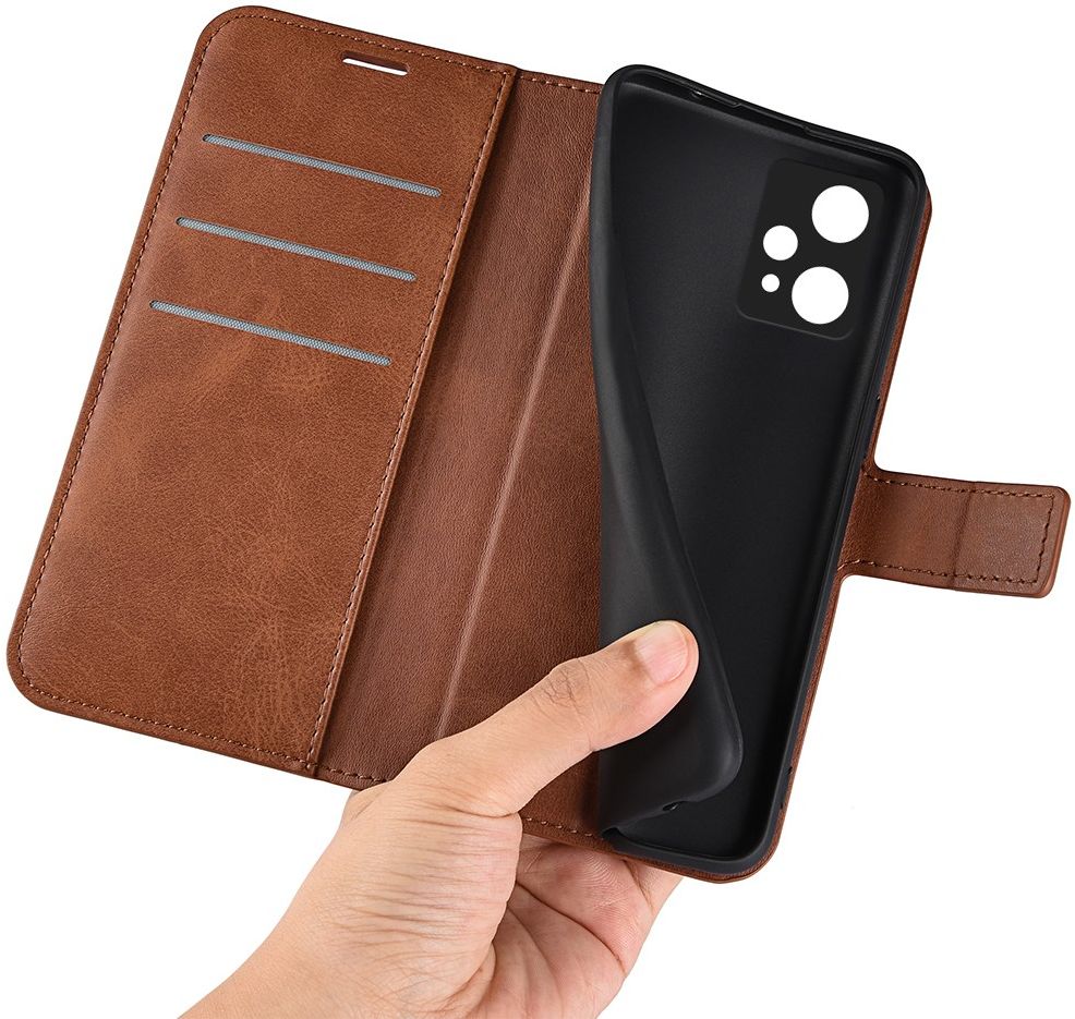 Realme 9 Pro/OnePlus Nord CE 2 Lite Hoesje Wallet Book Case Bruin afbeelding 3
