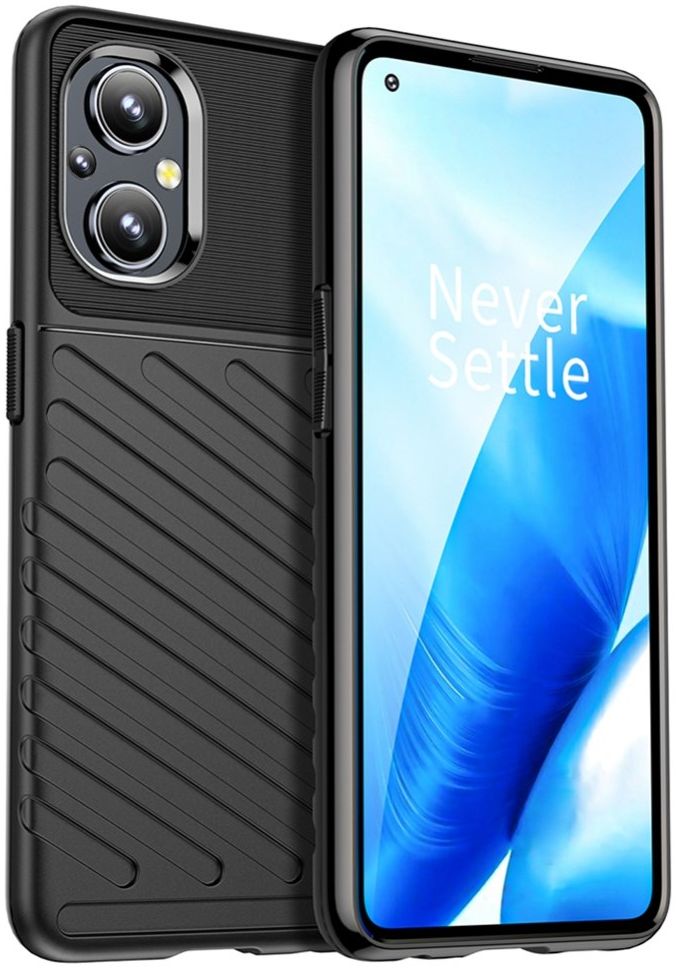 Oppo Reno 8 Lite Hoesje TPU Thunder Design Back Cover Zwart afbeelding 1