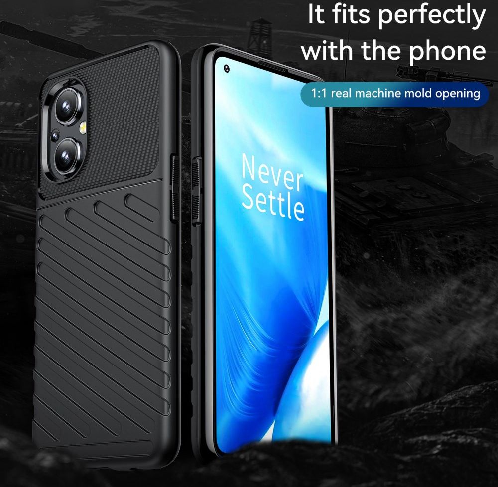 Oppo Reno 8 Lite Hoesje TPU Thunder Design Back Cover Zwart afbeelding 2