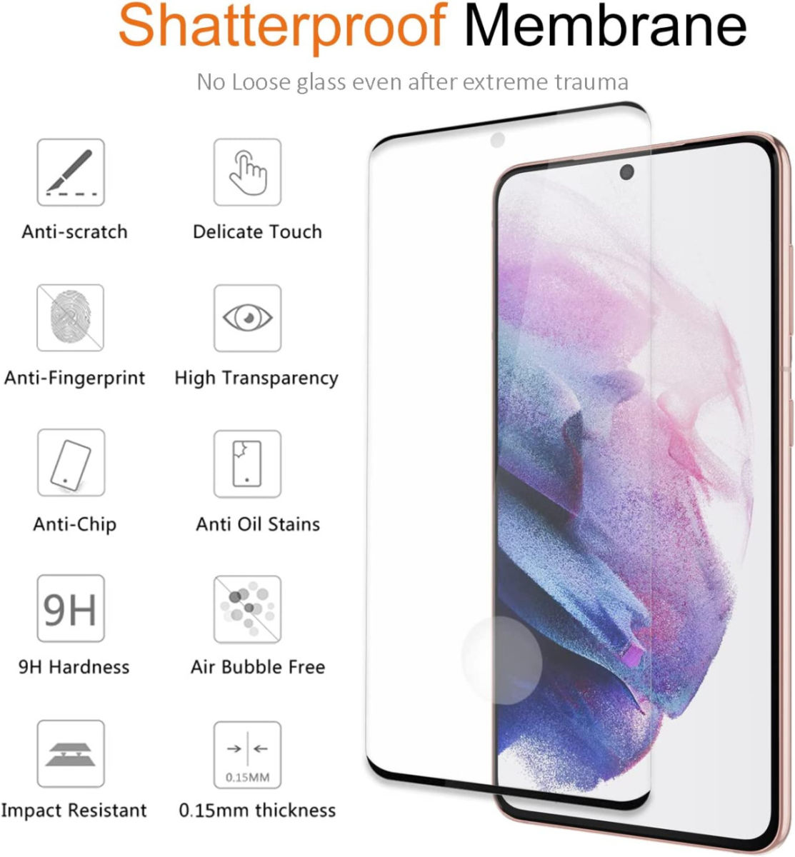 Samsung Galaxy M53 Screen Protector 0.3mm Arc Edge Tempered Glass afbeelding 2