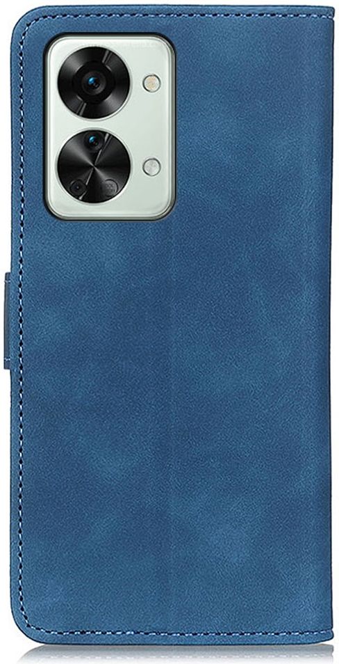 KHAZNEH OnePlus Nord 2T Hoesje Retro Wallet Book Case Kunstleer Blauw afbeelding 8