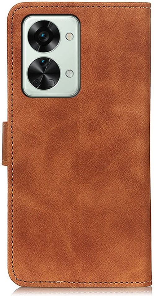 KHAZNEH OnePlus Nord 2T Hoesje Retro Wallet Book Case Kunstleer Bruin afbeelding 8