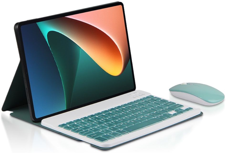 Xiaomi Pad 5 Hoes met Magnetisch Bluetooth Toetsenbord Book Case Groen afbeelding 3