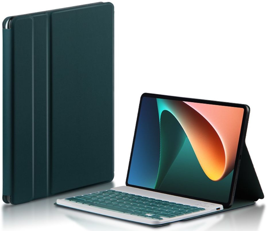 Xiaomi Pad 5 Hoes met Magnetisch Bluetooth Toetsenbord Book Case Groen afbeelding 4
