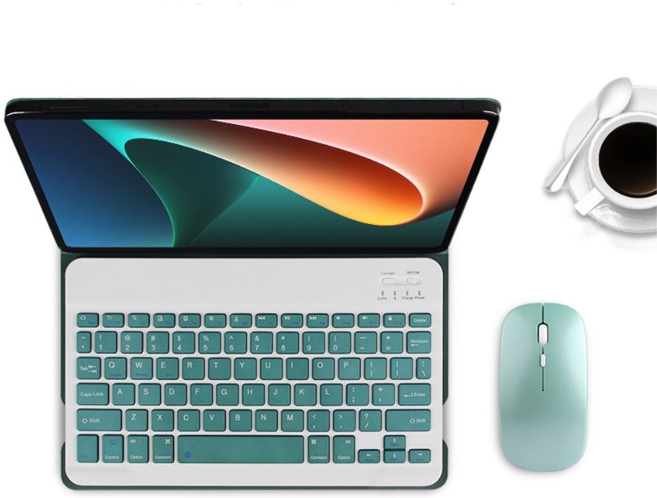 Xiaomi Pad 5 Hoes met Magnetisch Bluetooth Toetsenbord Book Case Groen afbeelding 5