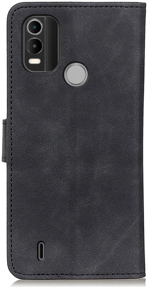 KHAZNEH Nokia C21 Plus Hoesje Retro Wallet Book Case Zwart afbeelding 3