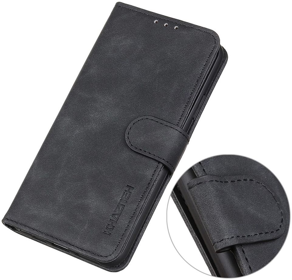 KHAZNEH Nokia C21 Plus Hoesje Retro Wallet Book Case Zwart afbeelding 8