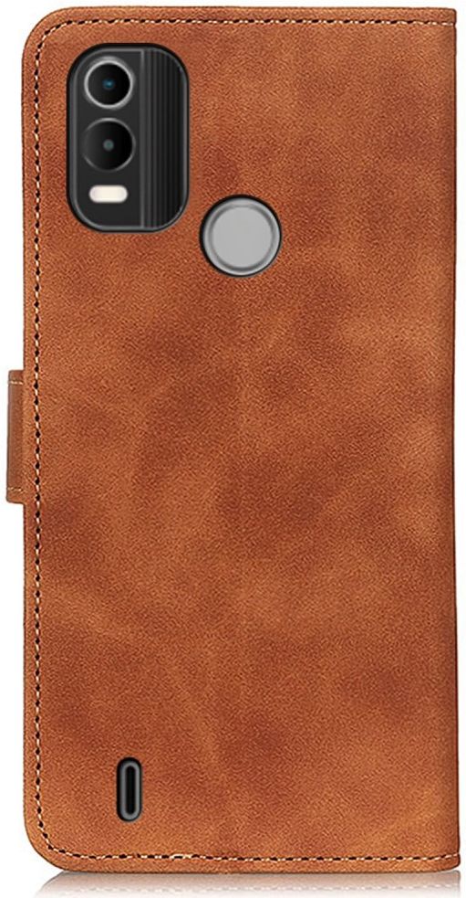 KHAZNEH Nokia C21 Plus Hoesje Retro Wallet Book Case Bruin afbeelding 3
