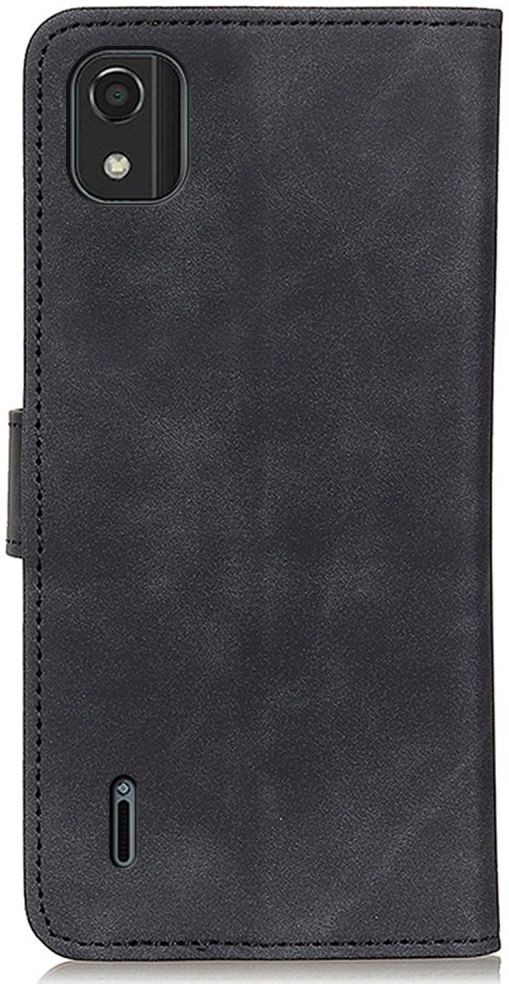 KHAZNEH Nokia C2-2E Hoesje Retro Wallet Book Case Kunstleer Zwart afbeelding 9