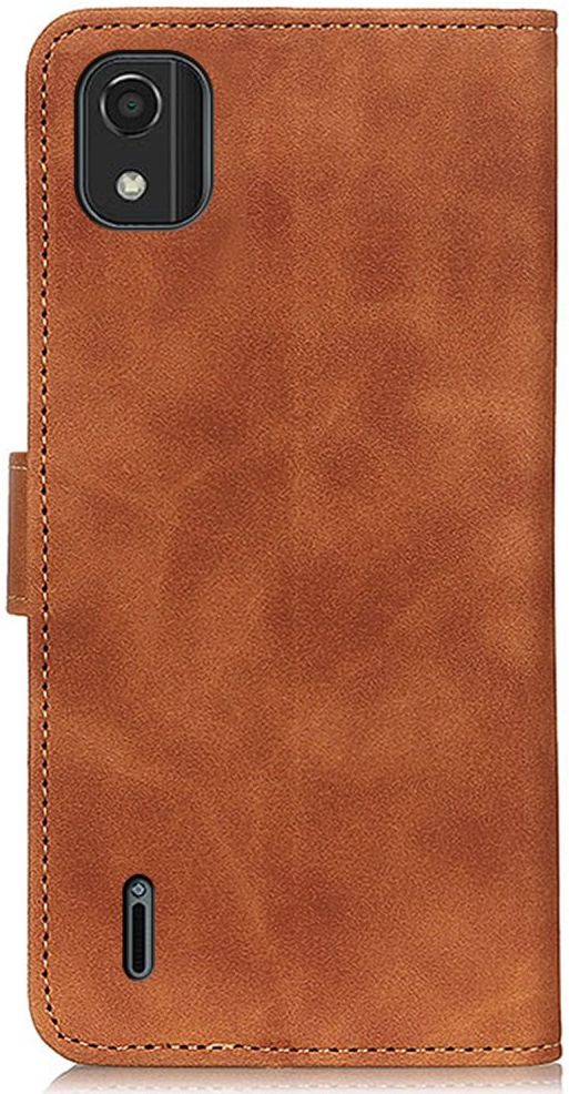 KHAZNEH Nokia C2-2E Hoesje Retro Wallet Book Case Kunstleer Bruin afbeelding 9