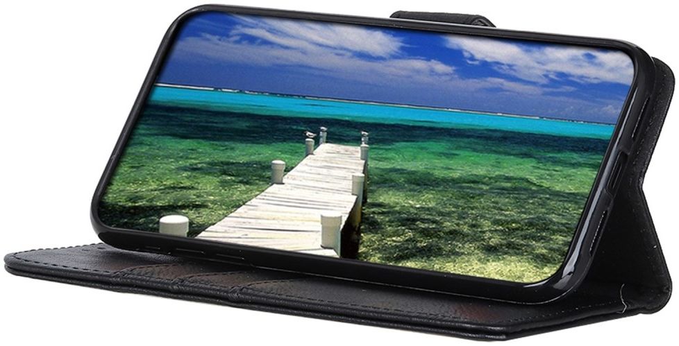 KHAZNEH Nokia C2-2E Hoesje Portemonnee Book Case Kunstleer Zwart afbeelding 4