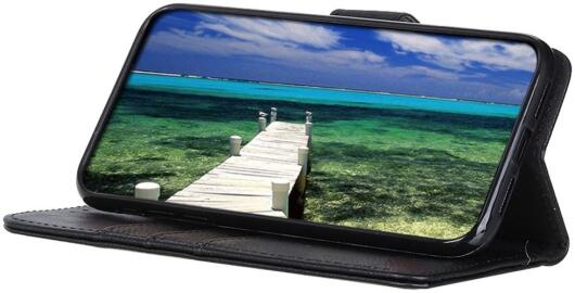 KHAZNEH Nokia C2-2E Hoesje Portemonnee Book Case Kunstleer Zwart afbeelding 4