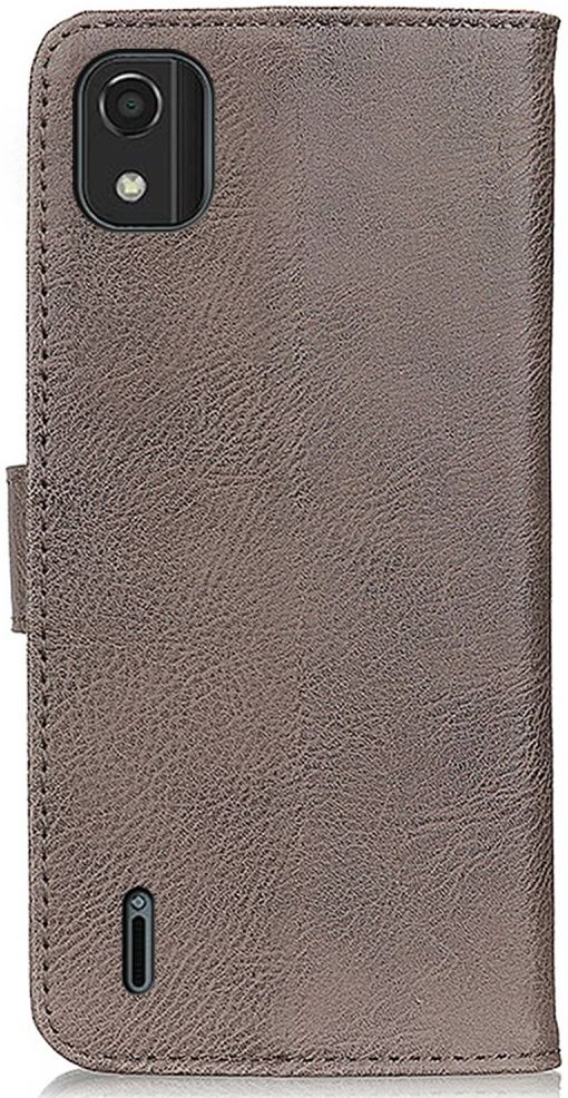 KHAZNEH Nokia C2-2E Hoesje Portemonnee Book Case Kunstleer Khaki afbeelding 9