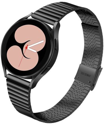 Universeel Smartwatch 22MM Bandje Metaal met Dubbele Gesp Zwart Bandjes