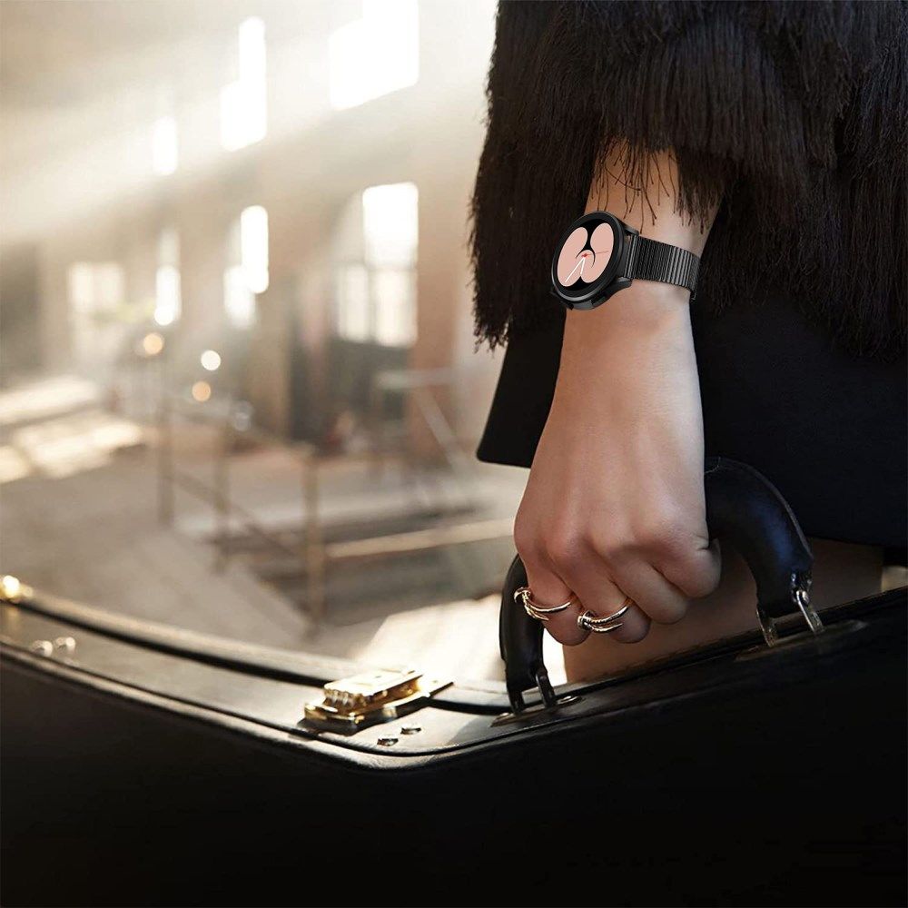 Universeel Smartwatch 20MM Bandje - Metaal - met Dubbele Gesp - Zwart afbeelding 8