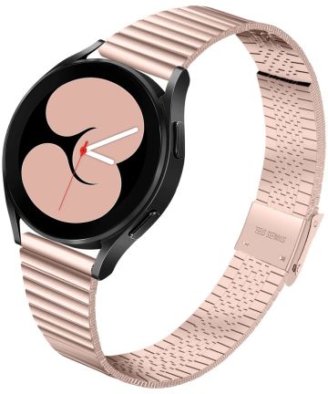 Universeel Smartwatch 20MM Bandje Metaal met Dubbele Gesp Roze Goud Bandjes