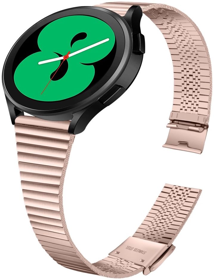 Universeel Smartwatch 20MM Bandje - Metaal - met Dubbele Gesp - Roze afbeelding 3