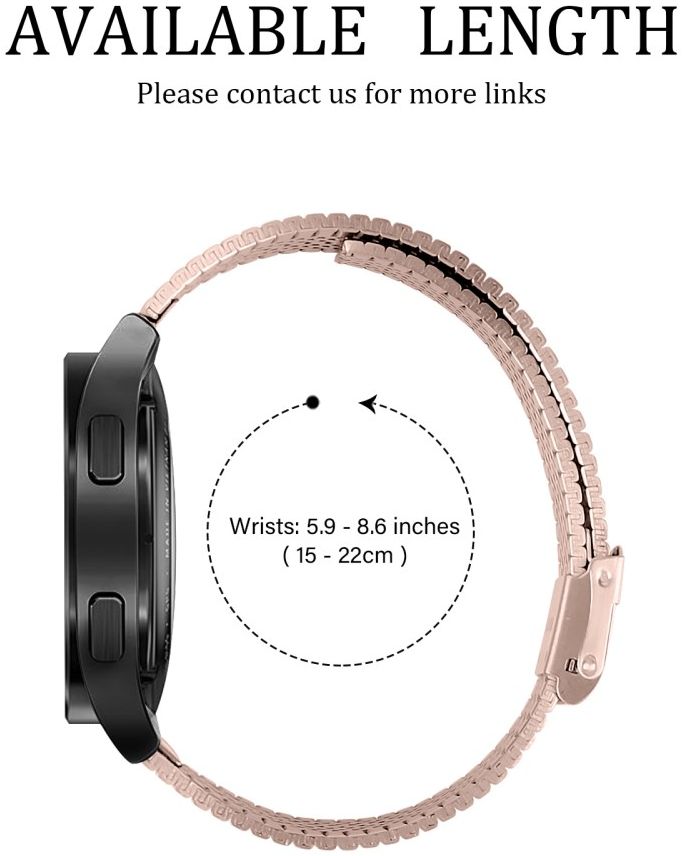Universeel Smartwatch 20MM Bandje - Metaal - met Dubbele Gesp - Roze afbeelding 5