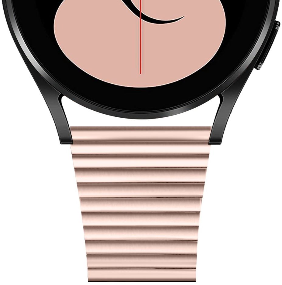 Universeel Smartwatch 20MM Bandje - Metaal - met Dubbele Gesp - Roze afbeelding 6