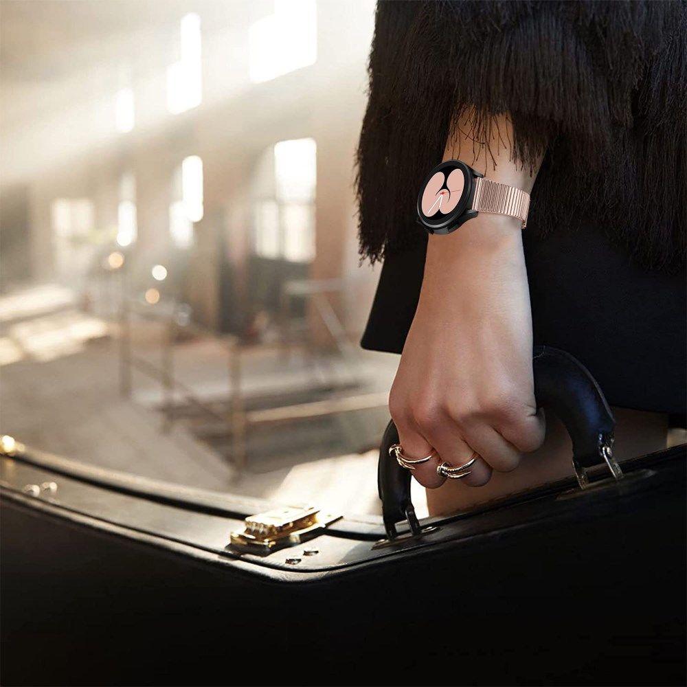 Universeel Smartwatch 20MM Bandje - Metaal - met Dubbele Gesp - Roze afbeelding 8